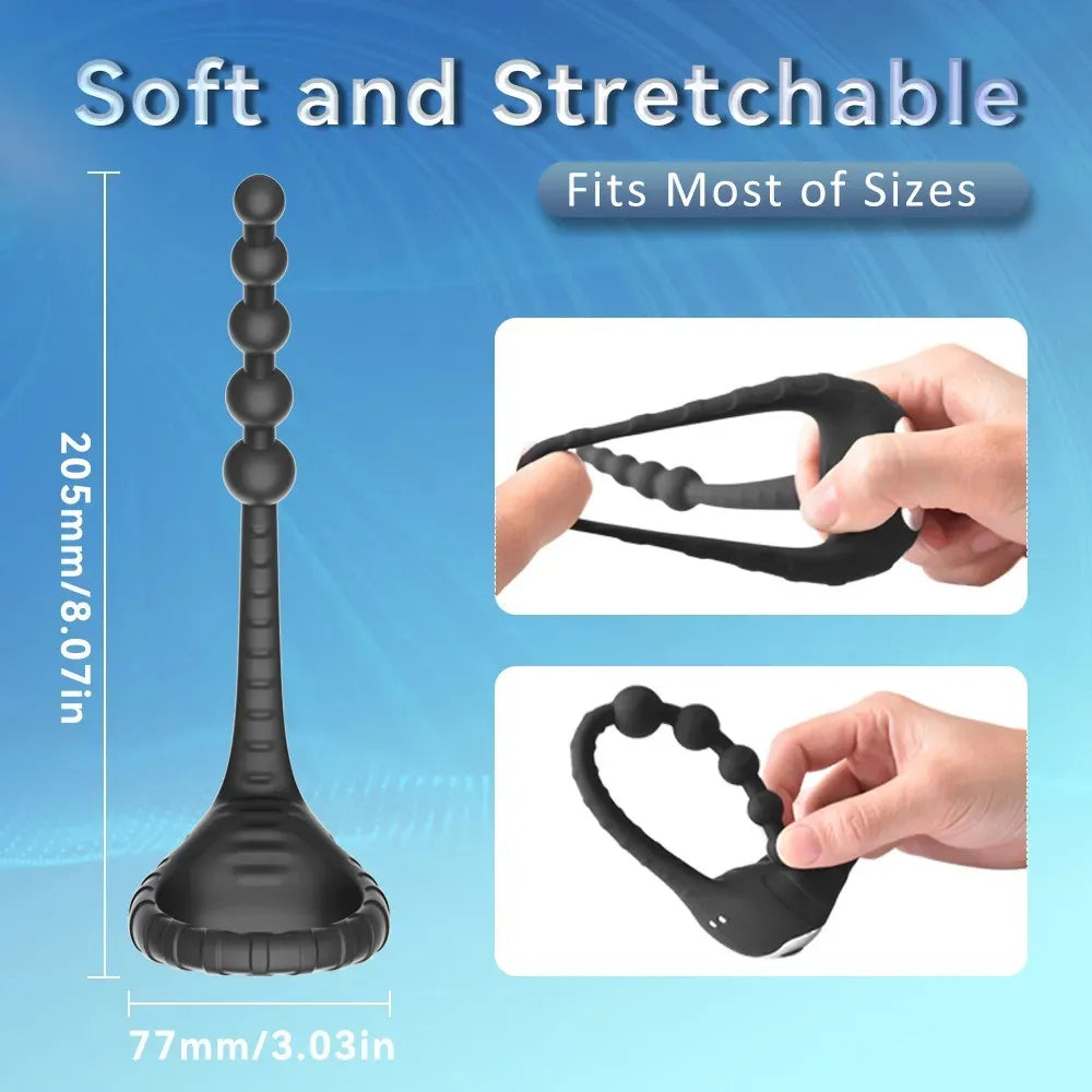 Cock Anal Vibrator Butt Plug Prostate Massager Testicle Stimulator Delay Ejaculation Penis Ring Remote Control Sex Toy for Men