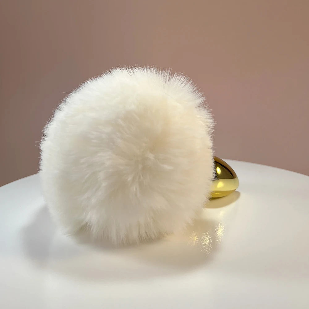 Cottontail Anal Plug by Dream Vibe White fur Bunny Tail Adult Sex Toy Metal Fur Rabbit Tail Erotic Toy Woman Men Need Cosplay