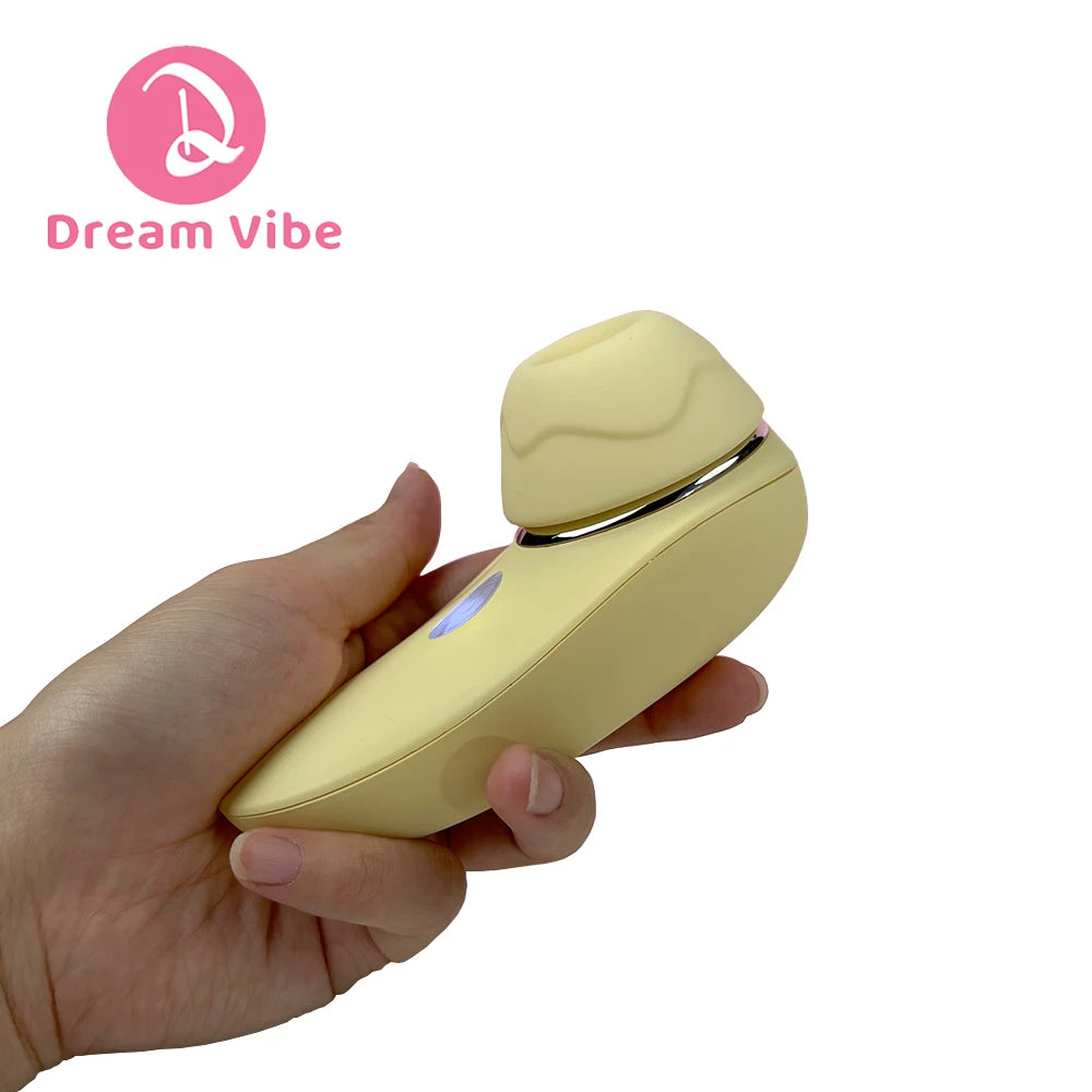 Portable 2 in 1 Suction Vibrator Yellow Power Sucker New Sex Toy Women Pleasure Clitorial Massager Nipple Stimulator Love Toy