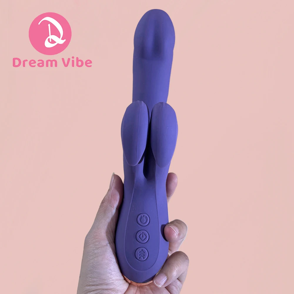 PulseAura 3 in 1 Rabbit Vibrator Unique Thrusting Clapping Powerful Vibrations Women Pleasure Penetration G Spot Dildo Sex Toy