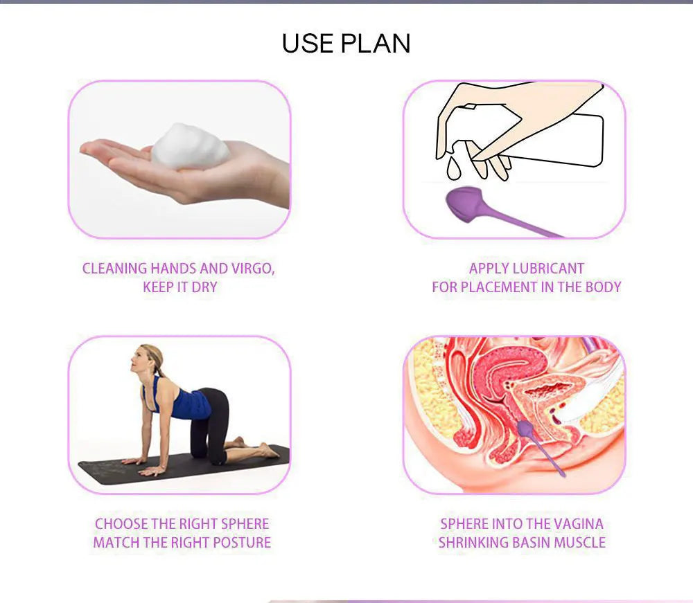 Kegel Exercise Set For Women Tightening Products Postpartum Recovery Weights Exercise Pelvic Muscle Pelvic Floor Ben Wa Ball