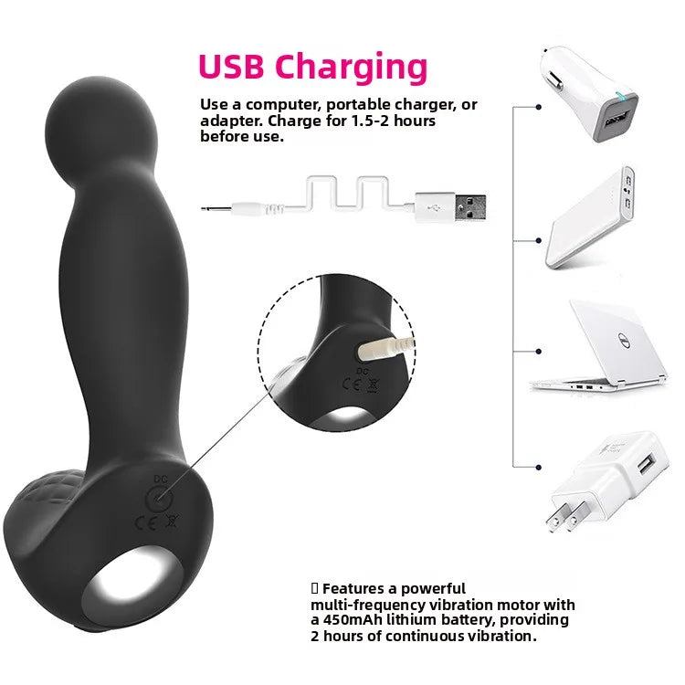 Yan Love Hot 10-Frequency Wireless Remote Control Prostate Massager Anal Plug Silicone ABS PlasticMaterial Black Male