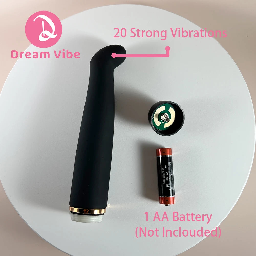 20 Modes Black G-Spot Vibrator by Dream Vibe Slim Shape AA Battery Power Strong Vibrations Sex Toy for Woman Pleasure Penetraton