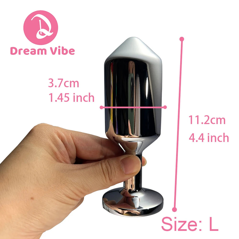 Gravity Anal Plugs Metal Silver Butt Trainer Jewel Inlaid Bottom Sex Toy Backdoor Expander dildo Dilatador Prostate Massager