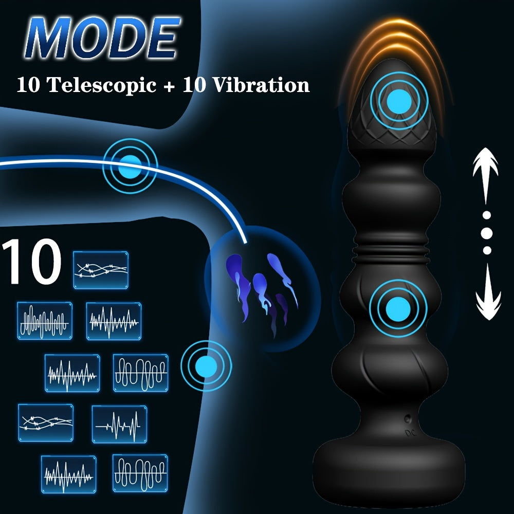 Dual Motor Vibrating Anal Plug with Prostate Massager - Silicone Latex Non-Waterproof Anal Toy for Men and Women, Rechargeable Nickel Battery Powered, 500mAh - Wireless G-Spot Stimulator with 2 Modes