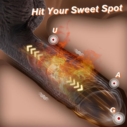 1pc 21.34cm Women'S Thrust Dildo Silicone Vibrator, 10 Vibration Modes, Rotation, 10 Telescopic Modes, Tongue Licking Realistic Dildo with Heated Suction Cup, Hands-Free Remote Control Adult Toy, Soft And Realistic