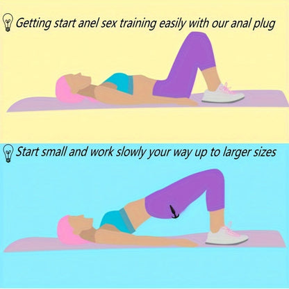 6pcs Silicone Anal Toys Set for Beginners - Multi-Function Anus and Perineum Massagers, Non-Electric Intimate Training Tools for Men and Women