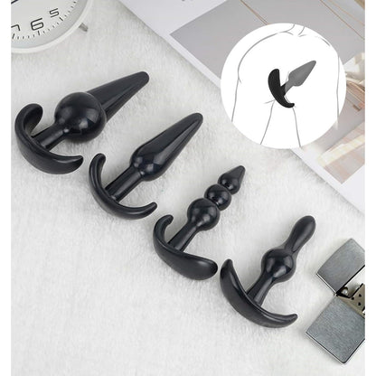 6pcs Silicone Anal Toys Set for Beginners - Multi-Function Anus and Perineum Massagers, Non-Electric Intimate Training Tools for Men and Women