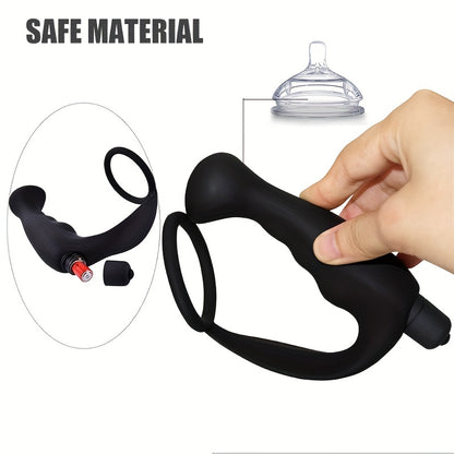 10 Speeds Vibrating Prostate Massager With Delay Ring, Sex Products For Couple Sex Pleasure Enhancement, Sex Toys For Men