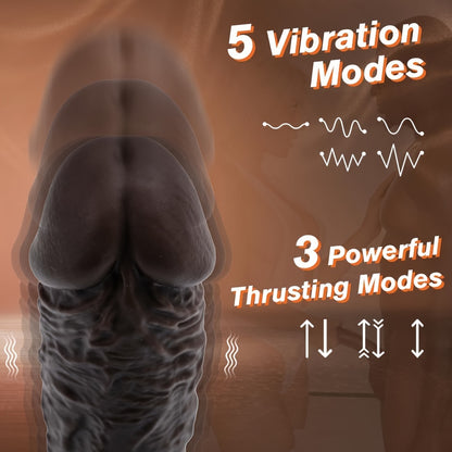 1pc 21.34cm Women'S Thrust Dildo Silicone Vibrator, 10 Vibration Modes, Rotation, 10 Telescopic Modes, Tongue Licking Realistic Dildo with Heated Suction Cup, Hands-Free Remote Control Adult Toy, Soft And Realistic