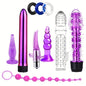 8/10pcs BDSM Anal Plug Vibrator Penis Rings Kit, Anal Plug Anal Beads Dildo Cock Ring Vibrator Adult Pleasure Erotic SM Supplies Set, Vibrating Anal Plug Kit For Men And Women, Couple Flirting Sex Toy Battery Not Included