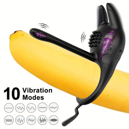 Vibrator Penis Ring Sex Toys - 2in 1 Vibrator Cock Ring With 10 Modes Vibrator, Silicone Adult Toy For Male Sex Toy For Couples, Adult Sex Toys For Couples