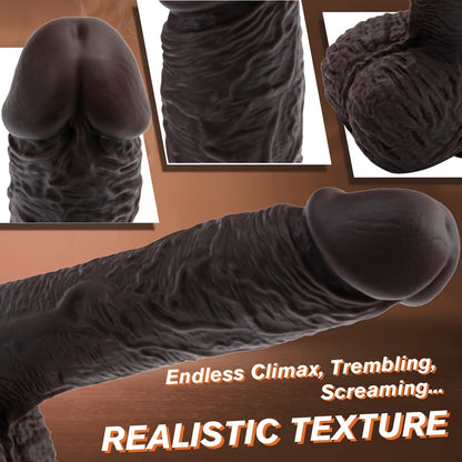 1pc 21.34cm Women'S Thrust Dildo Silicone Vibrator, 10 Vibration Modes, Rotation, 10 Telescopic Modes, Tongue Licking Realistic Dildo with Heated Suction Cup, Hands-Free Remote Control Adult Toy, Soft And Realistic