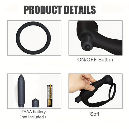 10 Speeds Vibrating Prostate Massager With Delay Ring, Sex Products For Couple Sex Pleasure Enhancement, Sex Toys For Men