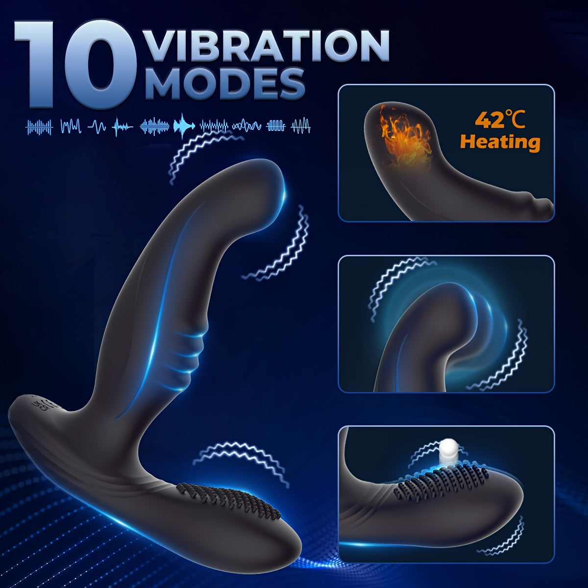 1pc Finger-like Wiggle Prostate Massager, Remote Control Dual Vibrating Anal Vibrator for Men, Silica gel Butt Plug, Perineum Stimulator Sex Toy for Couples, USB Rechargeable