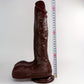 Multi-Size Black Liquid Silicone Female Dildo, Realistic Super Thick Male Cock, Soft Silicone Self-Pleasure Bar, Strong Suction Cup, Adult Sensual Toy, with No Battery Required for Men and Women