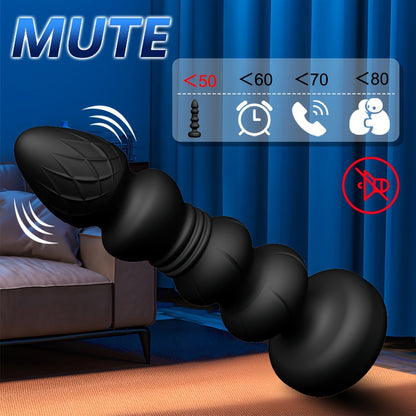 Dual Motor Vibrating Anal Plug with Prostate Massager - Silicone Latex Non-Waterproof Anal Toy for Men and Women, Rechargeable Nickel Battery Powered, 500mAh - Wireless G-Spot Stimulator with 2 Modes