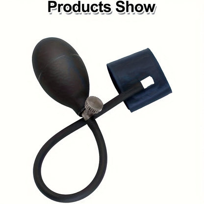 Inflatable Penis Ring for Men - Adjustable Silicone Rooster Ring with Banana Attachment, Enhances Pleasure & Control, Hand Wash Only, Black, Personal Pleasure Accessory | Comfortable Wear | Flexible Silicone Band