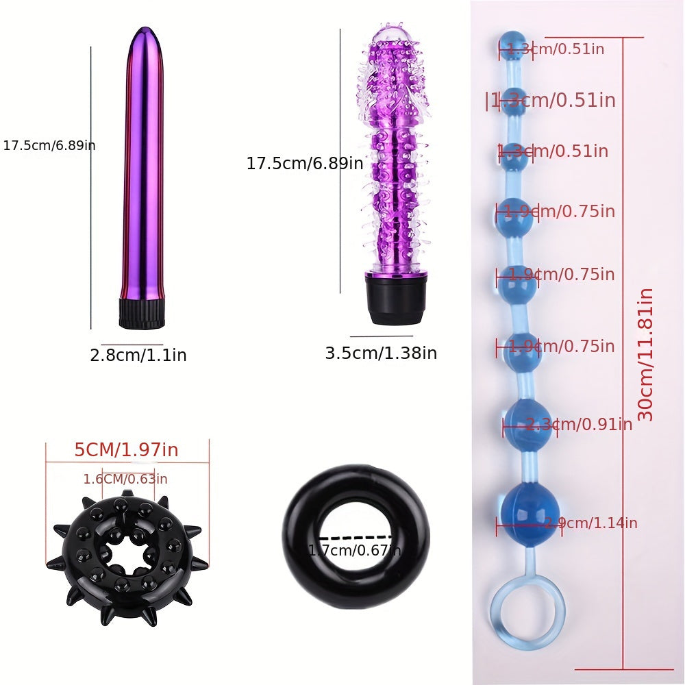 8/10pcs BDSM Anal Plug Vibrator Penis Rings Kit, Anal Plug Anal Beads Dildo Cock Ring Vibrator Adult Pleasure Erotic SM Supplies Set, Vibrating Anal Plug Kit For Men And Women, Couple Flirting Sex Toy Battery Not Included