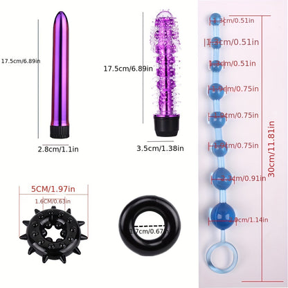 8/10pcs BDSM Anal Plug Vibrator Penis Rings Kit, Anal Plug Anal Beads Dildo Cock Ring Vibrator Adult Pleasure Erotic SM Supplies Set, Vibrating Anal Plug Kit For Men And Women, Couple Flirting Sex Toy Battery Not Included