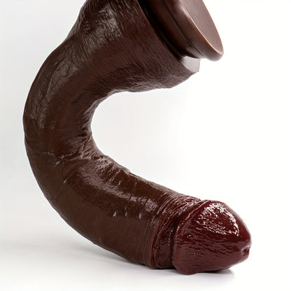 Multi-Size Black Liquid Silicone Female Dildo, Realistic Super Thick Male Cock, Soft Silicone Self-Pleasure Bar, Strong Suction Cup, Adult Sensual Toy, with No Battery Required for Men and Women