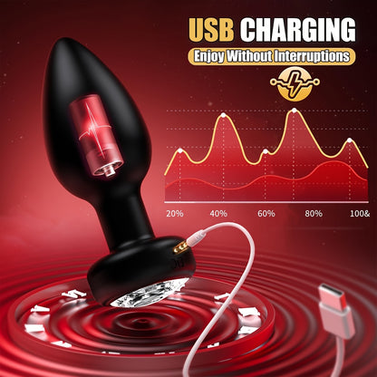 1pc Lemezee 10-Frequency Vibrational Penis Plug, Adult Toy, Male Toy, Adult Self-Defense Supplies, Adult Toy, Sexy Toy, Wireless Remote, Female And Male Procrastinal Massage Vibrational Penis Plug/ Butt Plug - Rechargeable