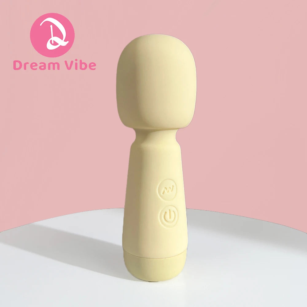 Yellow Mini Wand Vibrator 5 Speeds and 5 Mode Powerful Vibrating Clit Nipple Stimulation Body Massager Sex Toy Woman Erotic Play