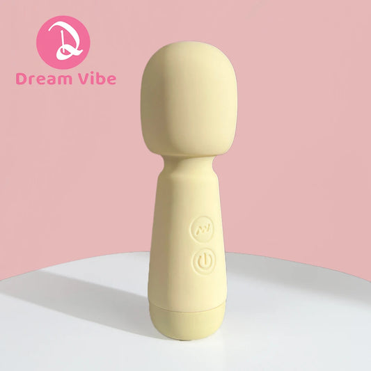 Yellow Mini Wand Vibrator 5 Speeds and 5 Mode Powerful Vibrating Clit Nipple Stimulation Body Massager Sex Toy Woman Erotic Play