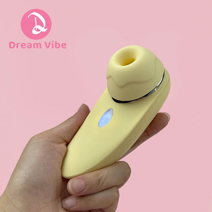 Portable 2 in 1 Suction Vibrator Yellow Power Sucker New Sex Toy Women Pleasure Clitorial Massager Nipple Stimulator Love Toy