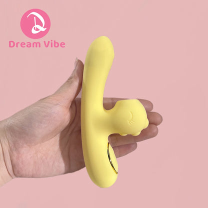 Dragon's Kiss Mini and Strong Rabbit Vibrator Yellow Cute Discreet Sex Toy Female Pleasure Erotic Pocket Vibe Heating Vibrating