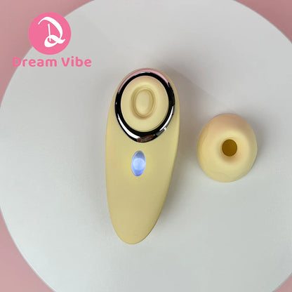 Portable 2 in 1 Suction Vibrator Yellow Power Sucker New Sex Toy Women Pleasure Clitorial Massager Nipple Stimulator Love Toy