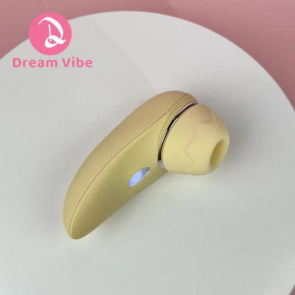 Portable 2 in 1 Suction Vibrator Yellow Power Sucker New Sex Toy Women Pleasure Clitorial Massager Nipple Stimulator Love Toy
