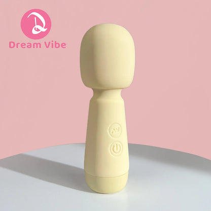 Yellow Mini Wand Vibrator 5 Speeds and 5 Mode Powerful Vibrating Clit Nipple Stimulation Body Massager Sex Toy Woman Erotic Play