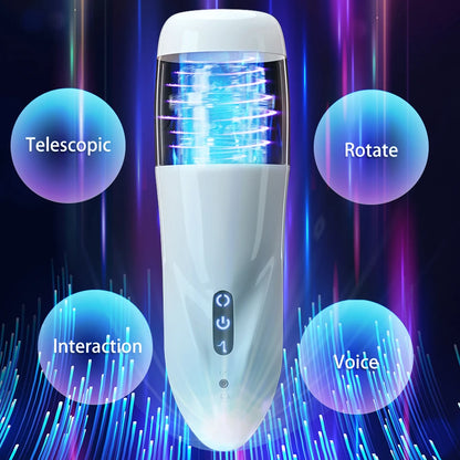 Automatic Male Masturbator Hands Free Rotating 10 adjustable frequencies Masturbator Cup Real Vagina Pocket Sex Toys for Men