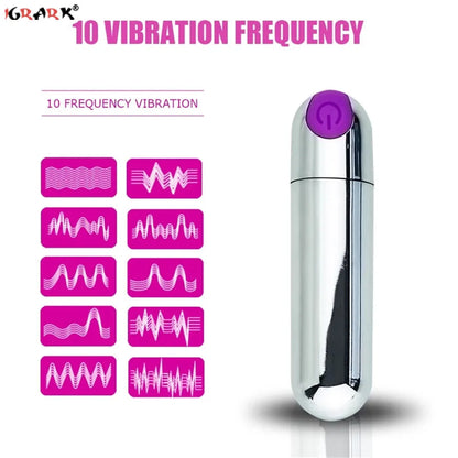 Powerful 10Speeds Mini Bullet Vibrator Clitoris Stimulator G Spot Vagina Massage Adult Sex Toys for Women Gay Female Masturbator