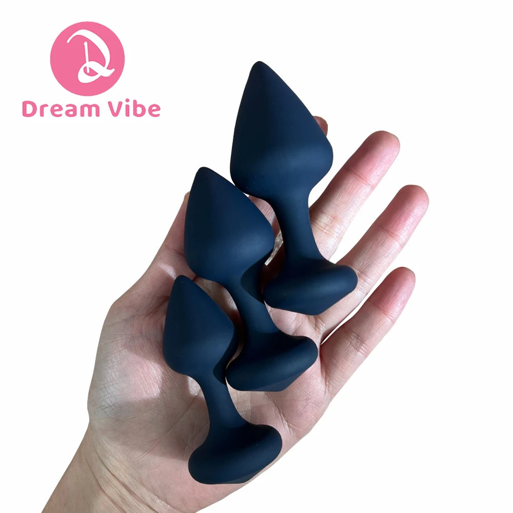 3pcs Silicone Anal Plug Set S M L Anal Training Kit Penetration P Spot Stimulation Prostate Massager Male Female Sex Toy Adult