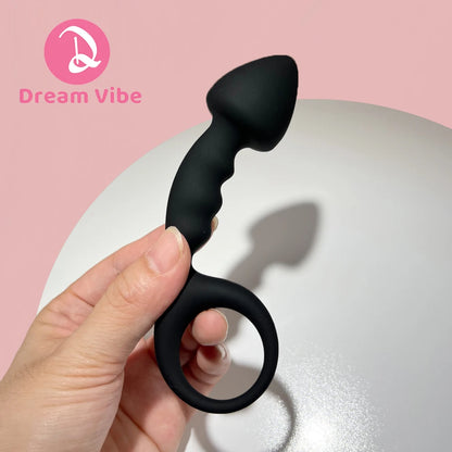 Fishbone Anal Beads Silicone Curve Anal Plug Back Butt Plug Prostate Massager for Men Women Pleasure Penetration Dildo Sex Toy