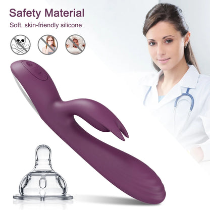 Powerful G Spot Rabbit Vibrator for Women Nipple Clitoris Stimulator Massager Dual Motors Dildo Adult Goods Sex Toys for Female