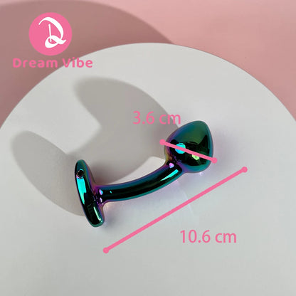 Curvy Anal Plug Shiny Metal Colorful Prostate Massager Sex Toy Men Masturbation Anal Expander Penetration Dildo Love Toy New