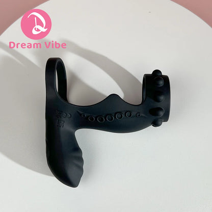 Titan Dual Motors Vibrating Penis Rings Strectchy Silicone Sleeves Cock Cage Couple Toy Men's Sex Toy Massager Delay Ejaculation