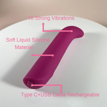 SilkGlo Mini G-Spot Vibrator by Dream Vibe Purple Liquid Silicone Type-C Cable Woman Pleasure Sex Toy Penetration Stimulation