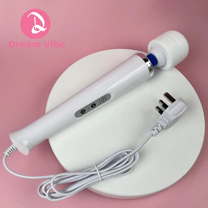 Cabled Mega Wand UK Plug Wand Massager with Wire Super Powerful 10 Vibrations Pleasure Women Sex Sports Recovery Muscle Aches