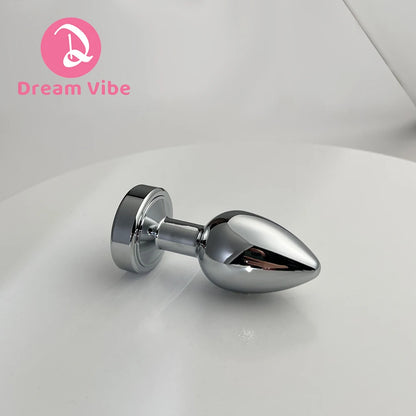 LED Light Shiny Silver Anal Plug Metal Butt Plug Prosate Massager Midnight Erotic Sex Toy Sex Game Women Couple Costume Accessor