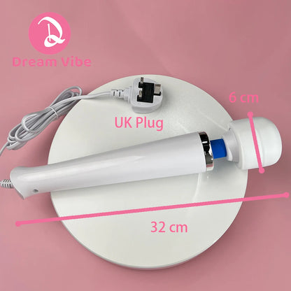 Cabled Mega Wand UK Plug Wand Massager with Wire Super Powerful 10 Vibrations Pleasure Women Sex Sports Recovery Muscle Aches