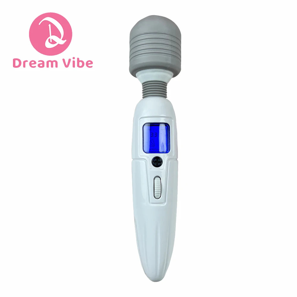 LED Screen Classic Wand Vibrator Super Powerful Massager Sex Toy Woman Men Pleasure Deep Penetration Musle Relax Toy Adult 18