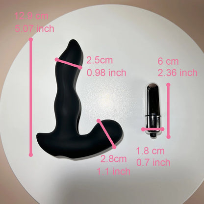 Prostate Massager Black Bullet Vibrator Finger Shape Tip 10 Strong Vibration Women Men Sex Toy LR44 Button Battery Power Pleasur