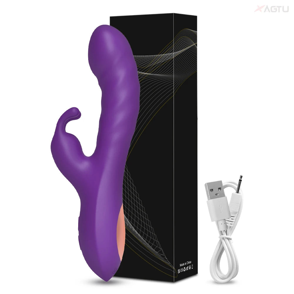 Powerful G Spot Rabbit Vibrator for Women Nipple Clitoris Stimulator Massager Dual Motors Dildo Adult Goods Sex Toys for Female
