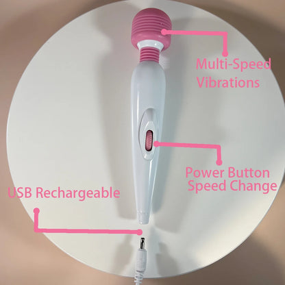 Mini Wand Vibrator Multi-Speed Strong Vibration Adult Sex Toy Woman Pleasure Intimate Clit Nipple Penetration Love Gift Discreet