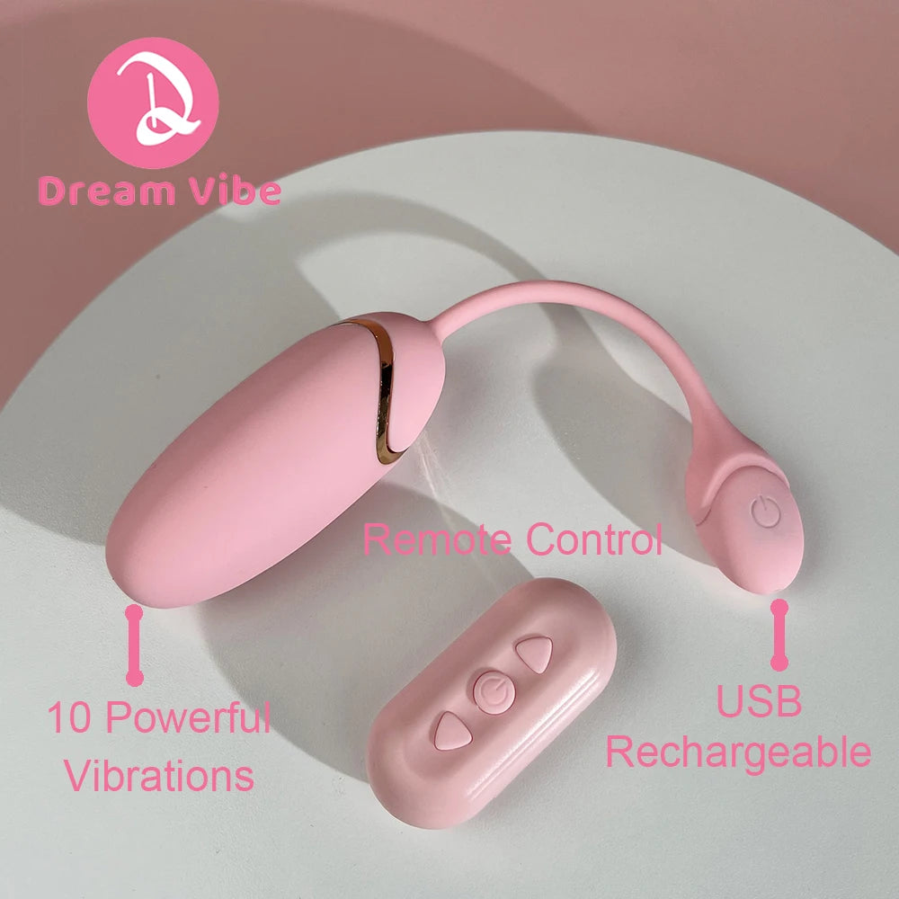 Pink Bullet Egg Vibrator 10 Poweful Modes Remote Control New Sex Toy Women Fantasy Pleasure Penetration G Spot Vaginal Toy Clit