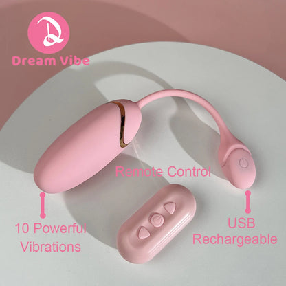 Pink Bullet Egg Vibrator 10 Poweful Modes Remote Control New Sex Toy Women Fantasy Pleasure Penetration G Spot Vaginal Toy Clit